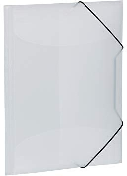 HERMA Samlarmappar A4 vit transparent set, 3 stycken, hörnspännarmappar av plast med elastiskt band och innerklaffar för barn, pojkar och flickor
