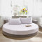 Treer Spannbetttuch Baumwolle Runde Spannbettlaken, Weiche Atmungsaktivem Einfarbige Bedding Hotel Spannbetttuch für Rundbett, Elastische Tiefe Tasche, Große Größen (Weiß,220x220+25cm)