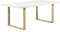 i-flair Esszimmertisch Macon 180x100 cm Kufentisch Holztisch Esstisch Kufengestell Tisch mit Tischplatte und Kufen - Weiß + Eiche
