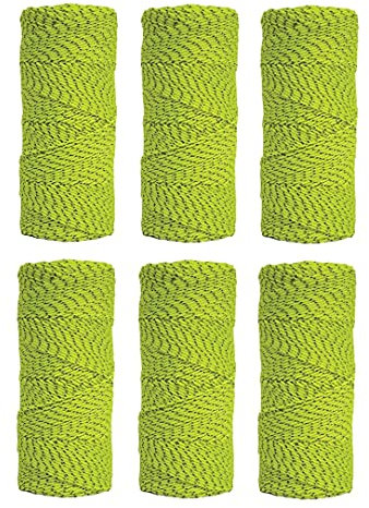 Kraft Tool Co. BC354 500 ft. Neon Green Bonded Braided Mason's Line, 6-Pack