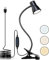 KNAMKY USB LED Desk Lamp With Clip - 3 Light Modes, 10 Dimmable Brightness Levels, Eye-Caring Reading Light for Bed, Headboard, Studying and Working