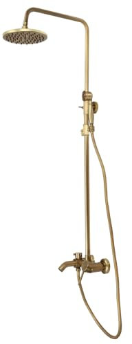 TaNeHaKi Antik mässing duschsystem retro duschset regnduschset antikt duschsystem guld duscharmatur set antik mässing duschset dusch regndusch med slang vintage