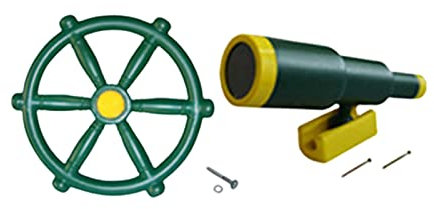 Luwecf Outdoor Garden Toy Playground Toy Set Kids Play House Accessories Outdoor Tree House Accessories Telescope Steering Wheel for Playground Treehouse for Kids Children Boys Girls Gift, style C