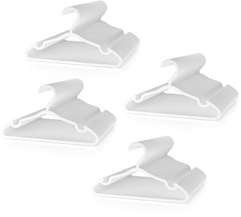 VILICK Plastic Kids Hangers - 100 Pack Non-Slip Baby Clothes Hangers for Closet, Toddler & Newborn Clothing Pants, Skirts, Coats (White)