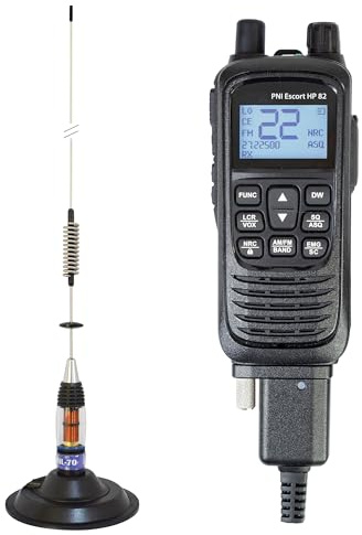 Kit de estación de Radio CB portátil PNI Escort HP 82, multiestándar, 4 W, 12 V, Am-FM con Antena CB PNI ML70 con imán