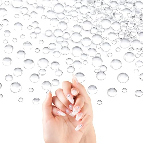 LuxStellar Glass Stones, Pack of 1440 Muggle Stones for Decoration, Transparent Glass Nuggets for Vases, Floristry, DIY Table Decoration, 2-5 mm, Semicircular, Ideal for Wedding Decoration, Aquariums