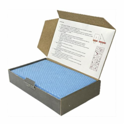 Ubswax Bivaxplattor, ljusset – 10 färgade vaxplattor 20 x 12 cm med veke, gör det själv, set för barn och vuxna – gör-det-själv-pysselset av naturligt bivax (blå)