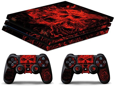 Skin Compatibile per Ps4 PRO - limited edition DECAL COVER ADESIVA BUNDLE - VINILE LUCIDO (Skull)