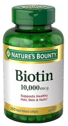 Nature's Bounty Biotin 10,000 mcg, 250 Rapid Release Softgels