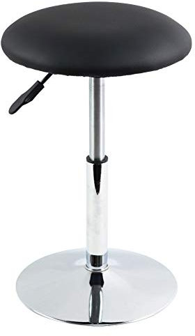 FURWOO Schemel Runder Arbeitshocker aus PU-Leder höhenverstellbar drehbar für Zuhause Büro Schreibtisch Ständer Hocker Kuchenform Drehstuhl Ladenstuhl klein Schwarz