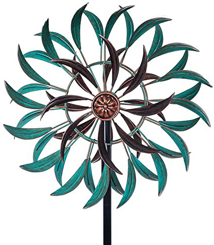 Stargarden Metal Wind Spinner,Two-Way Wind Sculptures,360 Degrees Kinetic Wind Spinners for Yard and Garden