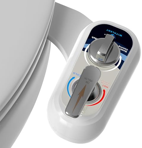 Accesorio de bidé para inodoro, sin bidé ultrafino, boquilla doble no eléctrica (lavado frontal y trasero), presión de agua ajustable, accesorio de asiento de inodoro de bidé de agua dulce