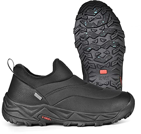 XPETI Winter Snow Casual Slip-on Loafers for Men Cocoon moc Waterproof Jungle Hiking Shoe,Easy Wear on/Off