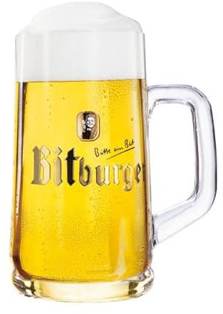 Bitburger Tankard Mug Bicchiere da birra | 50cl - pinta - 0,5l | Prodotto ufficiale | Perfetto per il tuo bar di casa o mancave, 1 bicchiere