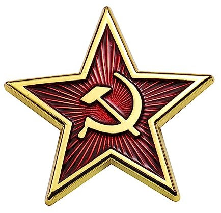 Broche communiste en forme d'étoile rouge pour homme et femme, Métal