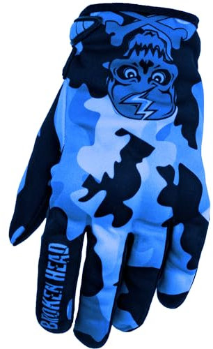 Broken Head MX-Handschuhe Rebelution Blau - Motorrad-Handschuhe Für Motocross, Enduro, Mountainbike - Camouflage Blau (XL)