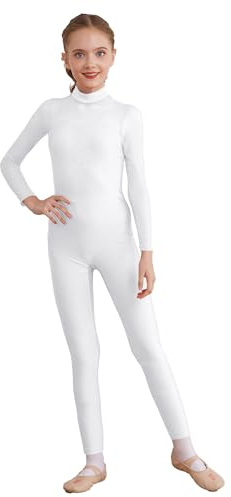 Hansber Tuta Intera da Ginnastica Artistica per Bambina Manica Lunga Leotard Balletto Bodysuit Aderente Jumpsuit
