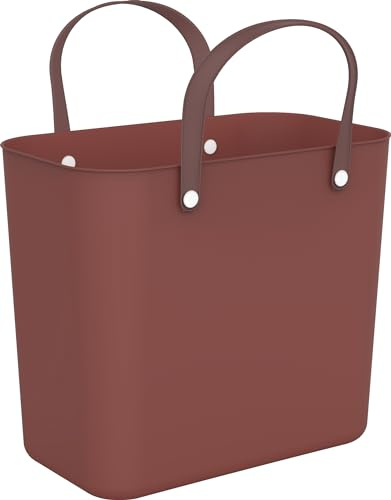 Rotho Albula - Cesta de la compra (25 L, plástico PP reciclado), color rojo, 25 l (40,0 x 23,5 x 34,0 cm)