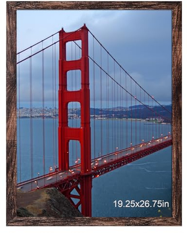 BESCRCL 19.25x26.75 Picture Frame Brown, Poster Frames Wall Hanging, Display Pictures 19.25 x 26.75 without Mat, 1 Pack