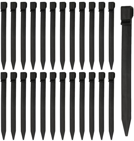 22 PzPicchetti Giardino, 24,5 cm Picchetti Ancoraggio, Picchetti in Plastica Stake, Chiodi da Terra con Ganci, Picchi di Ancoraggio per Bordura per Giardino Terrazza Bordo Prato Paesaggio