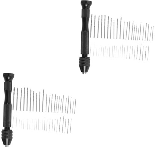 NUOBESTY 2 Sätze Handspiralbohrer-set Klein Manuelle Handbohrmaschine Planke Schmuckbohrer Bohrständer Werkzeug Mini-handbohrmaschine Für Das Handwerk Modell Handbohrmaschine Metall