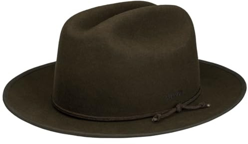 Stetson Plains Cattleman Cappello Western unicolore Feltro di Lana con Fascia Tessuto Uomo Autunno Inverno