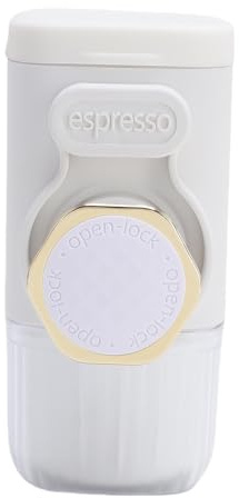 Caffettiera Portatile, Piccola Caffettiera da Viaggio Facile da Pulire Azionata Manualmente per il Campeggio (WHITE)