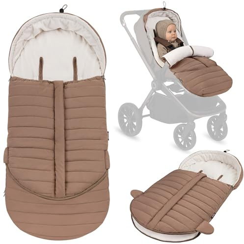 Lionelo Oli saco invierno cochecito universal 2 en 1 para capazo y silla de paseo, saco térmico bebé impermeable, compatible con arnés de 5 puntos, protección térmica para frío intenso