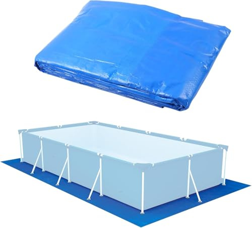 YedZen Pool Bodenplane 445 x 254 cm, Rechteckig Pool Ground Tuch, Faltbarer Blau Pools Bodenschutzmatte, Wasserdicht & Verschleißbeständig Schwimmbadbodenschutz für Aufstellpools & Rahmen Pools