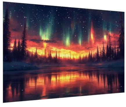 Pussel 1 500 delar för vuxna, 3D-pussel polarljus träpussel, n-343 | Pusselmatta skog, hemunderhållning, avslappning meditationspussel, impossibla klassiska jigsaw pussel, heminredning