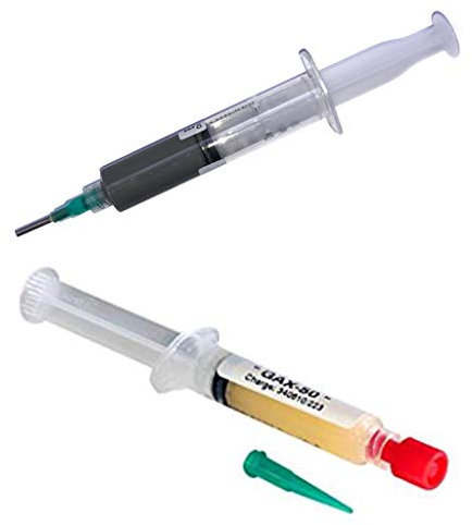 Rework in Perfektion: No-Clean Elektronik-Rework-Paste (Solder Paste/Lotpaste) EO-RP-001 Spritze mit 20 g + No-Clean Flussmittelpaste/Lötpaste GAX-50 -mit halogenfreien Aktivatoren (5 ml)