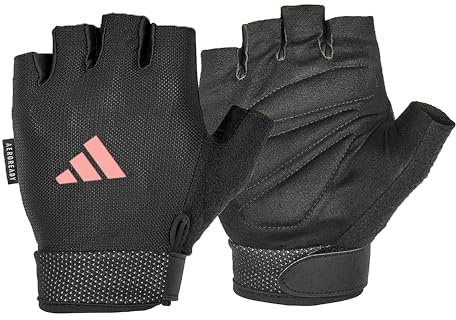 adidas Guantes Ajustables Esenciales, Rosado, M-19-20 cm Alrededor de la Palma