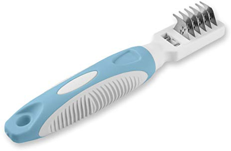 Pets First Rimozione Professionale del Tappetino per Animali Domestici – Strumento di rimozione per toelettatura di Cani e Gatti – rimuove Pelo Opaco, grovigli, Nodi, peli Sciolti e Sporco – Acciaio