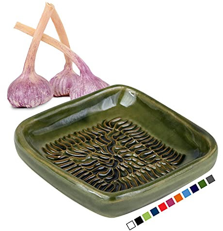 ANCKERAMIC® ORIGINAL Knoblauch Ingwer Muskat Keramikreibe aus FINNLAND-Olivgrün