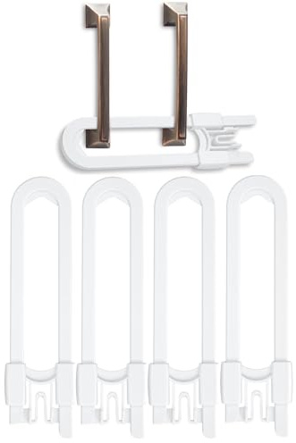 Vmaisi Baby Sliding Cabinet Locks - Adjustable U Shaped Child Safety Locks for Cabinets with Handles or Knobs, Childproof Latches for Kitchen Bathroom Storage Cupboards 4 Pack