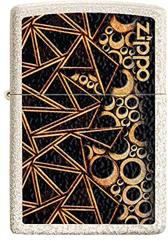 Zippo Briquet Tempête - Modèle Fissuré & Profondeur - Verre Mercure avec Color Image - Rechargeable - Réutilisable - Design Coupe-Vent - Coffret Cadeau - Fabriqué aux États-Unis