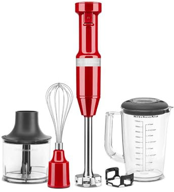 KitchenAid Corded Hand Blender With Accessories Empire Red