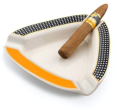 Cigar Ashtray - Premium Triangle Design for Indoor/Outdoor Use, Large Capacity, Elegant Rest for Cigar Lovers, Perfect for Patio, Home, or Office
