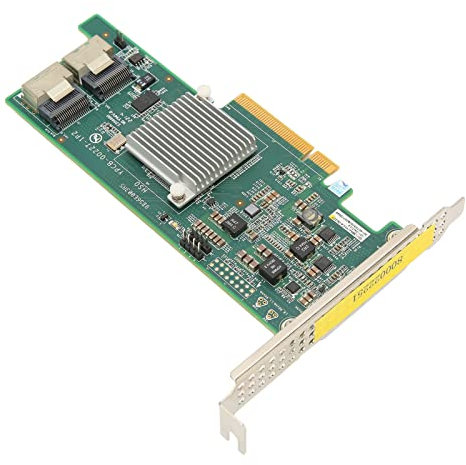 Zunate Festplatten-Array-Karte, 6G PCI E X8-Array-Karte mit 2 SAS-Schnittstellen und SATA3-Bandbreite, Unterstützt 16T-Festplatten-HBA-Festplatten-Array-Karte für