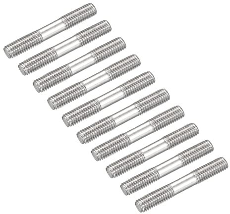 METALLIXITY Double Terminal Goujon Vis (M5 Filetage 35mm Longueur) 20Pcs 304 Inox Acier Double Fileté Barre Boulons - pour Maison Entretien