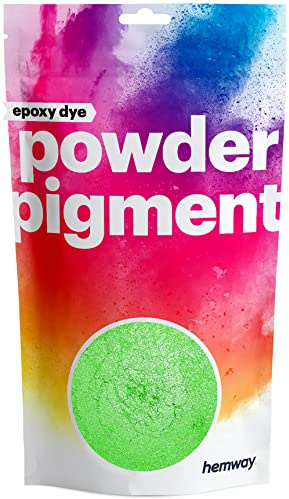 Hemway Epoxy Dye Powder Pigment Metallic Lime Green Powder 50g | Mica Pigment for Resin, Epoxy, Polyurethane Paint, Jewellery & Resin Floors, Colour Enhancement