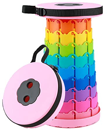 YIDATA Telescoping Folding Stools, Retractable Collapsible Seats for Adults Camping Stools Outdoor Hiking Garden BBQ with Carry Bag