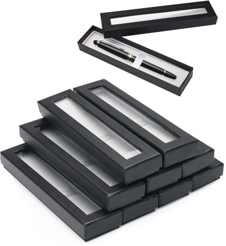 Haohai 10 st pennlådor gåva tomma med klar lock, presentaskar för pennor, svart pennvisningsfodral för presentförpackning för presentförpackning, Svart, Väskorganiserare