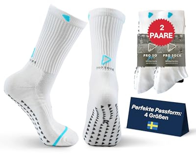 PROSOCK Premium Sportstrumpor 2/4 / 6-pack för fotboll i 4 storlekar, slitstarka strumpor för män, kvinnor och barn – innebandy, golf och padel
