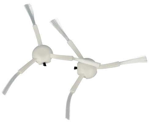 vhbw 2X Cepillo Lateral Compatible con Dreame D9 MAX, D9, D10 Plus, D10s, D9 Mistral, F9 Mistral, F9 Robot Aspirador - Set cepillos, Blanco