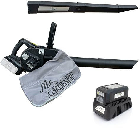 Mr. Gardener - 40V Akku Laubsauger / Laubbläser / Häcksler 3in1 bürstenloser Motor ALS 40-2 Li, 400 m³/h Saugleistung, 5-Stufig 20l Fangsack, inkl. 2,5Ah Akku + Ladegerät