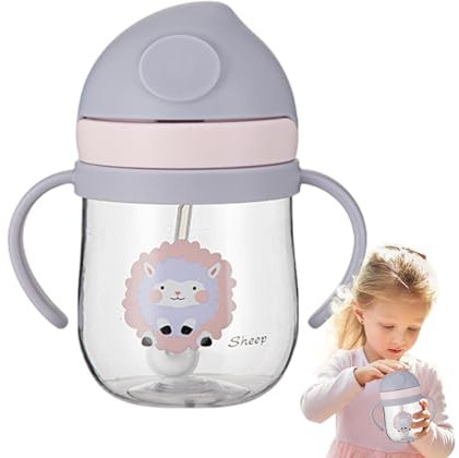 Baby-Schnabeltasse, 250 ml Milchflasche für Kleinkinder, auslaufsichere Tasse mit Strohhalm, beschwerte Flasche für Kinder, sanfte Übergangsmilchflasche für Kleinkinder