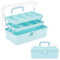 SUMNACON 3-lagier Mehrzweck-Box BPA-frei Nähkasten Medizinkoffer Stiftebox Einstellbare Sortierbox Kosmetikbox Tragbare Orgnizer mit deckel für Bastel Make-up Werkzeug Hellgblau