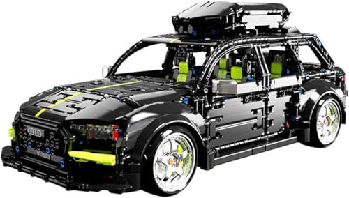 LIKLIKLINK Technik Rennwagen Bausteine für RS6 Avant, 2896 Teile Klemmbausteine Sportwagen Modellbausatz, 1:10 MOC Rennenauto Spielzeug Bauset Kompatibel mit Großen Marken