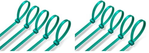 ERKO Collier de serrage Vert 150 x 2,5 mm professionnels 100 pièces court, Support pour serre-câbles, Résistant aux températures élevées, Résistant aux produits chimiques, Pour le jardinage, petit